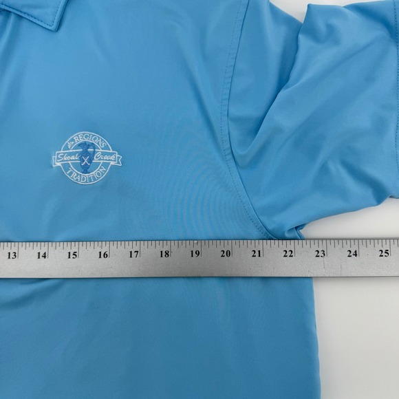 Peter Millar Polo Shirt Mens M Blue Summer Comfort Regions Tradition Shoal Creek - Picture 7 of 11